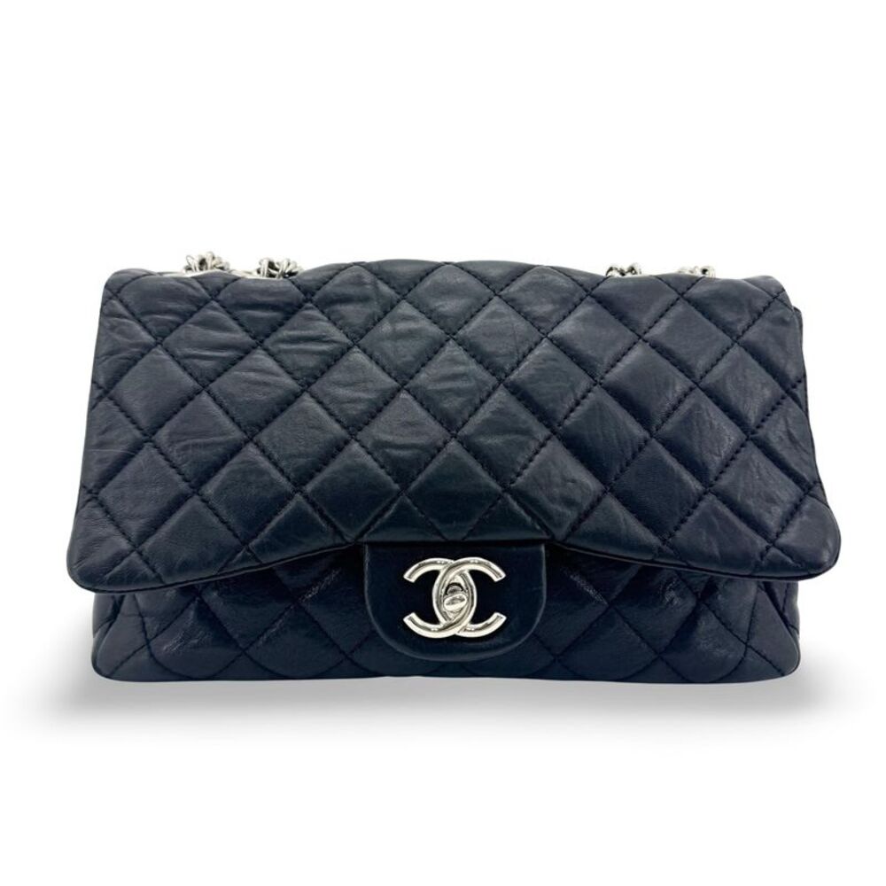 Chanel Classic Flap Bag Small Lambskin Silver Hardware Black